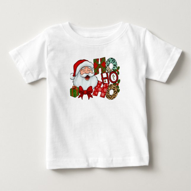 Camiseta Ho Ho Ho Santa Laughing Face Christmas Tee (Frente)