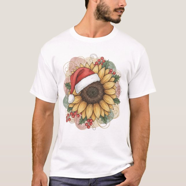 Camiseta Ho Ho Ho Sunflower Santa (Frente)