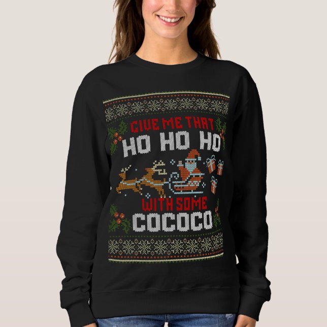 Camiseta Ho Ho Ho Ugly Christmas Sweater Design (Frente)
