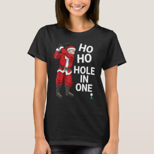 Camiseta Ho Ho Hole Em Um Papai Noel Jogando Golfe Natal