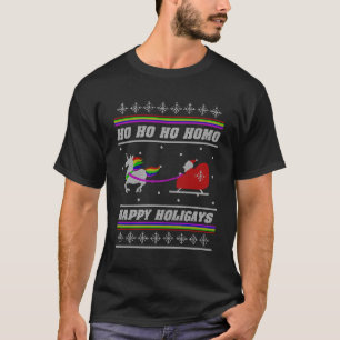 Camiseta Ho Ho Homo Happy Holigays Lgbt Ugly Christmas S