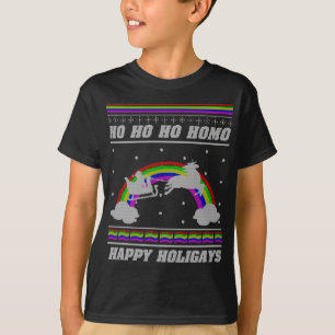 Camiseta Ho Ho Homo Happy Holigays LGBT Ugt Natal S