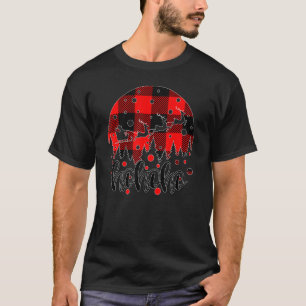 Camiseta Ho Ho Natal Red Buffalo Xadrez Combinação Fam