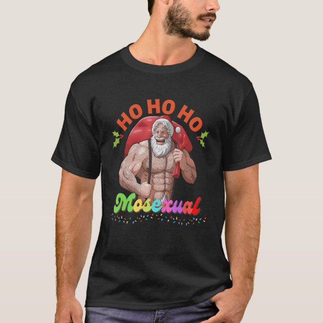 Camiseta Ho Ho Papais noeis Gay Mosexuais LGBT Orgulho gay (Frente)