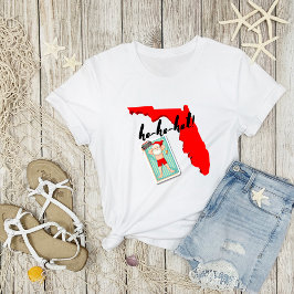 Camiseta ho-ho-quente! Feliz Natal Feriado do Estilo da Fló