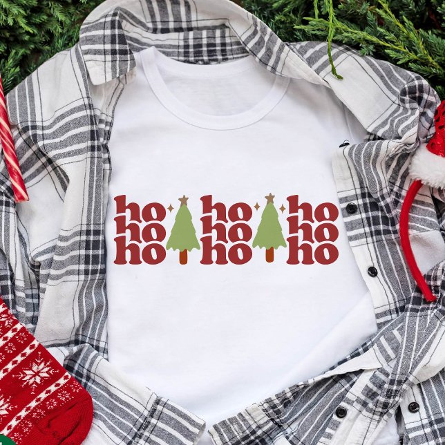 Camiseta Ho Ho Retro Groovay Feriados de Natal (Ho Ho Ho Retro Groovy Christmas Holidays T-Shirt)