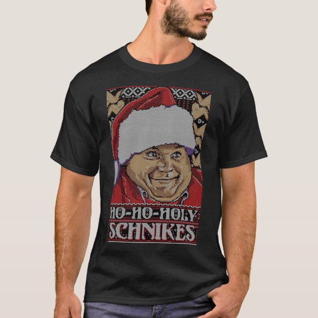 Camiseta Ho Ho Santa Schnikes feia ideia de presente de nat (Frente)