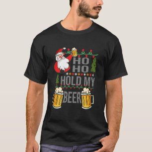 Camiseta Ho Ho Segure A Minha Cerveja Feia De Natal Engraça