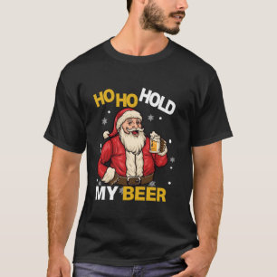 Camiseta Ho Ho Segure Minhas Papais noeis De Cerveja Óculos