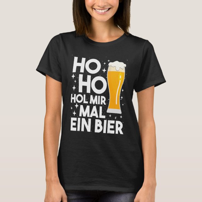 Camiseta Ho Hol Mir Mal Uma Bebida De Natal (Frente)