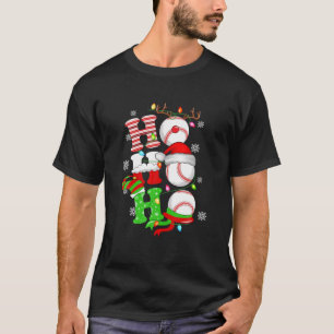 Camiseta Ho Santa Claus Hat Reindeer Baseball Funny Paja