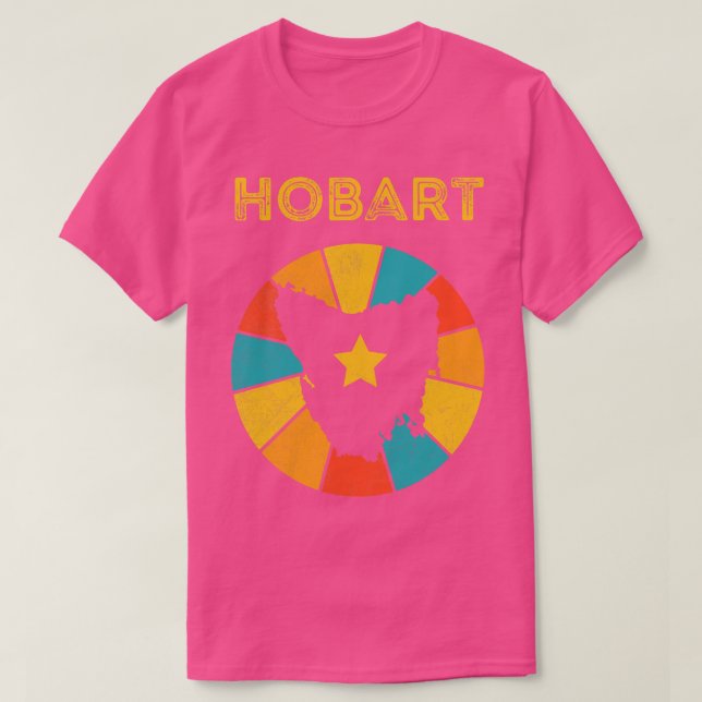 Camiseta Hobart Tasmânia Vintage angustiou Souvenir 1 (Frente do Design)