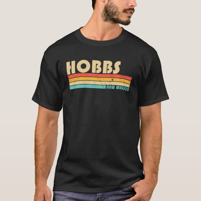 Camiseta HOBBS NM NOVO MEXICO Funny City Home Roots Retro 7 (Frente)
