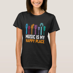 Camiseta Hobby de Coletar Música de Guitarras É Meu Lugar F