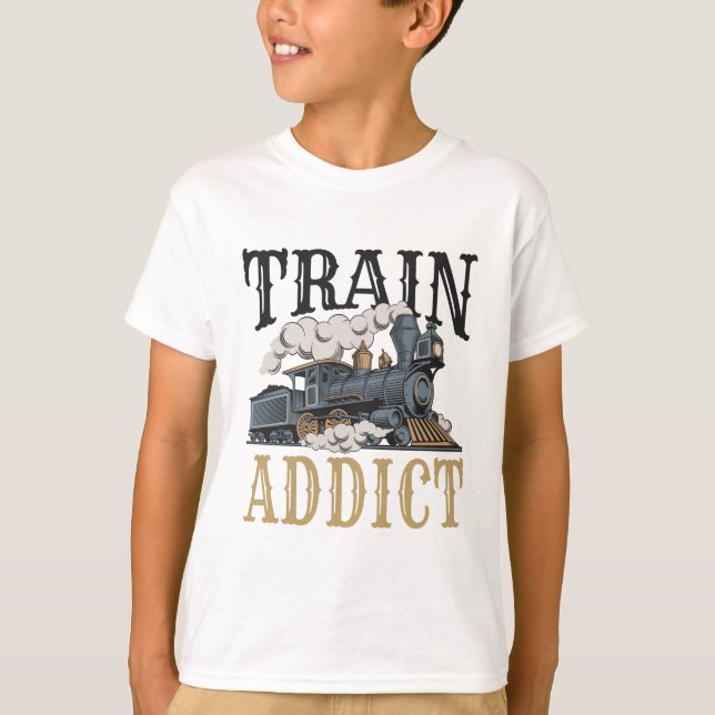 Camiseta Hobbyist Ferroviário do Modelo de Viciado em Combo (Frente)
