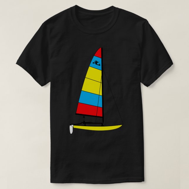 Camiseta Hobie 14 Catamaran Sailboat Yellow (Frente do Design)