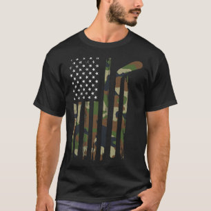 Camiseta Hockey American Flag Camo US Patriotic Hockey Pla