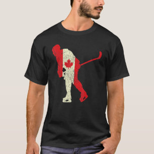 Camiseta Hockey Angustiado Dia do Canadá Bandeira Canadense