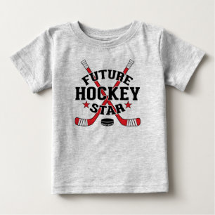 Camiseta Hockey com Bebê Futuro de Hockey com Estrelas Ver