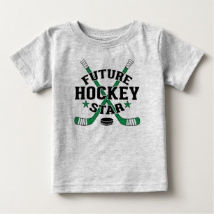 Camiseta Hockey com Bebê Futuro de Hockey com Estrelas Ver