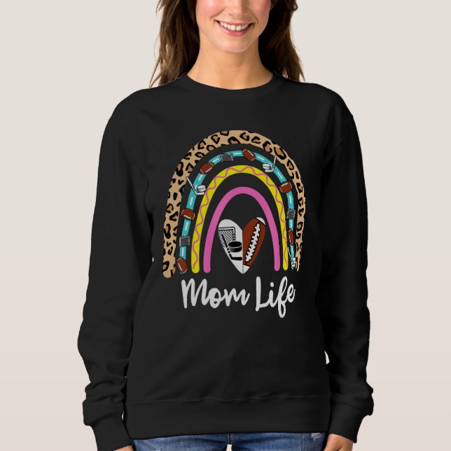 Camiseta Hockey com futebol Mãe Boho Rainbow (Frente)
