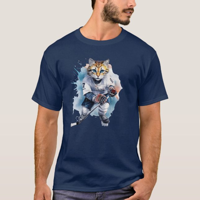 Camiseta Hockey com Gato Puramente Legal (Frente)