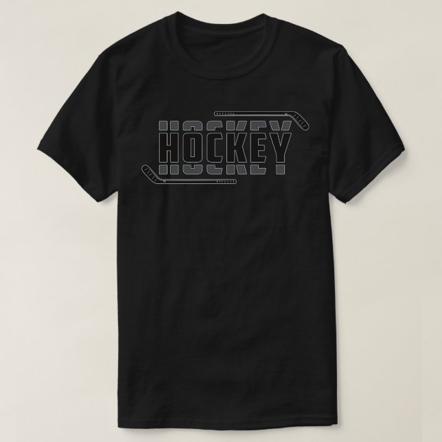 Camiseta Hockey com palito de hóquei em gelo Ideia de prese (Frente do Design)