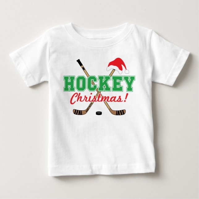 Camiseta Hockey com palitos de Natal com Papai Noel (Frente)