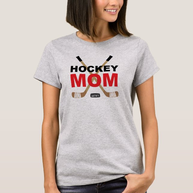 Camiseta Hockey da mãe com palitos vermelhos (Frente)