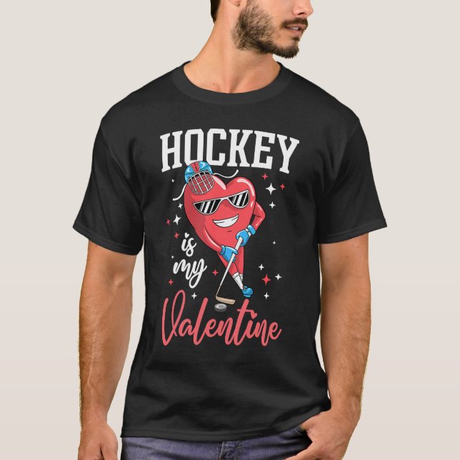 Camiseta Hockey é meu Solteiro Namorados Anti-Valentine's D (Frente)