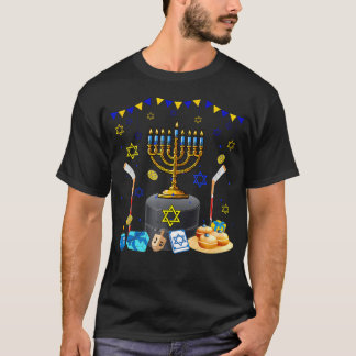 Camiseta Hockey Equipment Player Loverhanukkah Jewish Menor