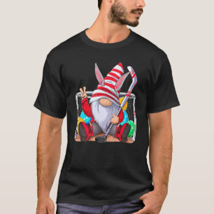 Camiseta Hockey Gnome Easter Bunny Ears Ovos Caça Rapazes T