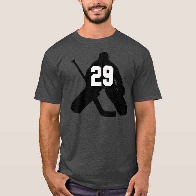 Camiseta Hockey Goalie Seu Número 29 Homens Meninas Meninas (Frente)
