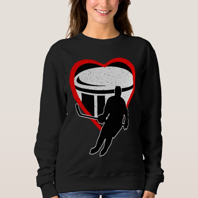 Camiseta Hockey Heart Sport Love Anti Valentines Day (Frente)