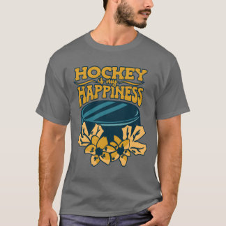 Camiseta Hockey is My Happiness Floral Puck Sports Ice retr