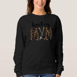 Camiseta Hockey Mãe Leopardo Jogador de Hóquei em Gelo Mãe 