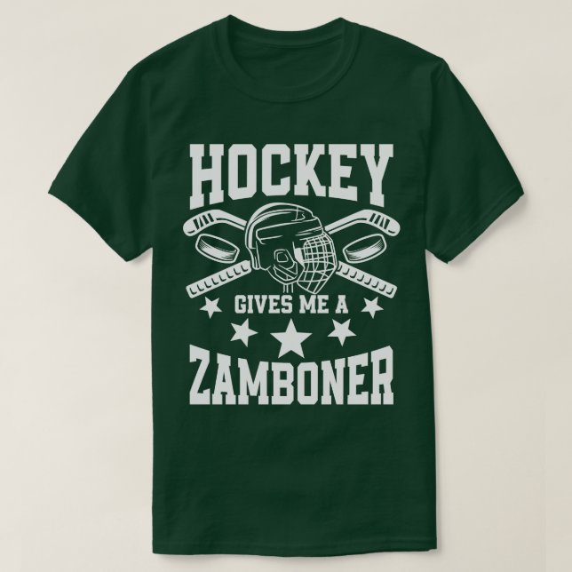 Camiseta Hockey me dá um presente de Zamboner no esporte (Frente do Design)