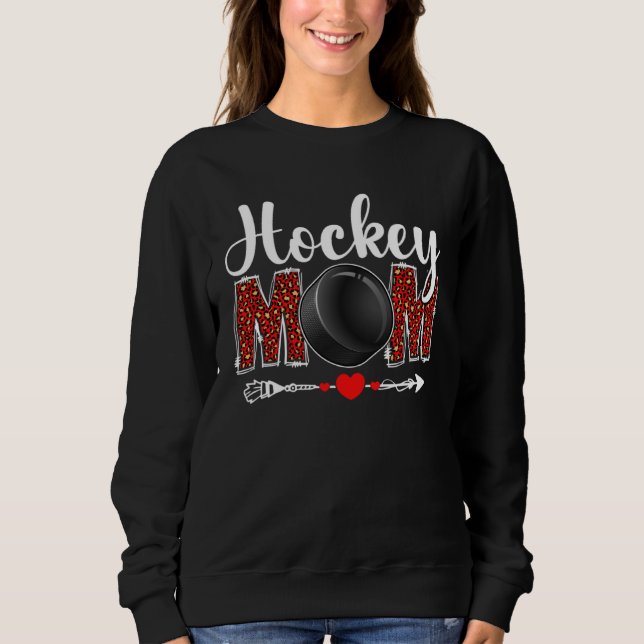 Camiseta Hockey Mom Leopard  Sports Players Mother s Day (Frente)