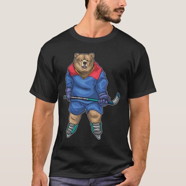 Camiseta Hockey no gelo Stick de hóquei no gelo do urso (Frente)