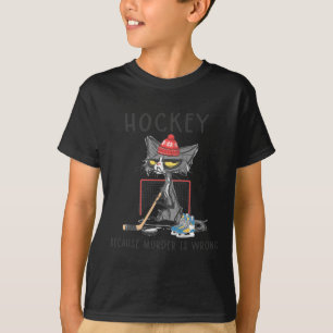 Camiseta Hockey Porque Assassinato É Hóquei em Gato Diverti