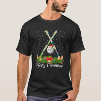 Camiseta Hockey Sports Lover Matando Santa Hat Hockey Chri