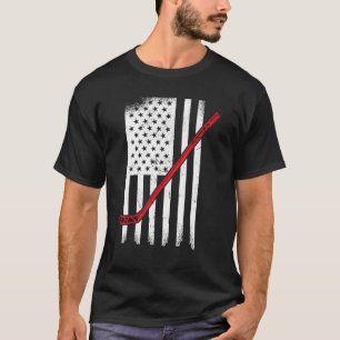 Camiseta Hockey Stick Bandeira EUA Hóquei Bandeira EUA Hóqu
