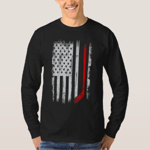 Camiseta Hockey Stick Usa Flag Desvaneceu jogo de hóquei Pa