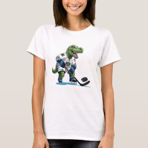 Camiseta Hockeysaurus Dinossauro Engraçado Hockey Crianças