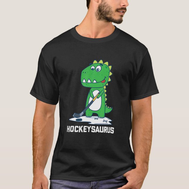Camiseta Hockeysaurus Rex Hockey Dinossauros Meninas Crianç (Frente)