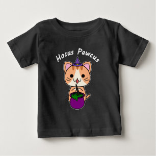 Camiseta Hocus Pawcus - Gato Tabby Gengibre - Escrita Branc