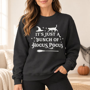 Camiseta Hocus Pocus Bruxa Gato Cinza Escuro Feminino Hallo