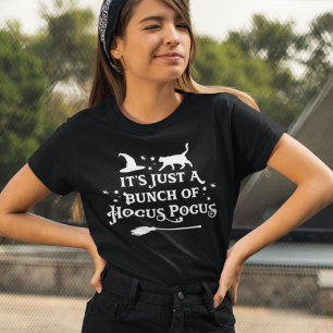 Camiseta Hocus Pocus Gata Preta Feiticeira Mulheres Hallowe