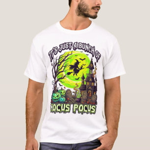 Camiseta Hocus Pocus Halloween Bruxa Lua Verde Casa Assombr