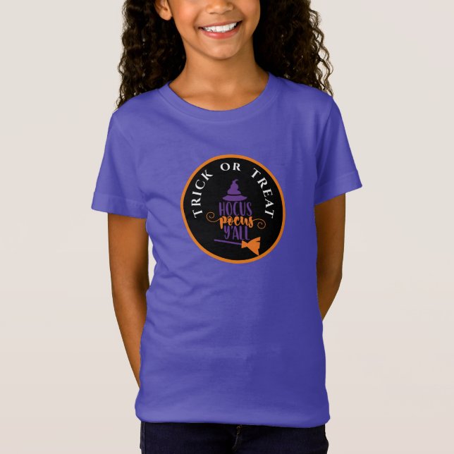 Camiseta Hocus Pocus Halloween Trick ou Tratar (Frente)